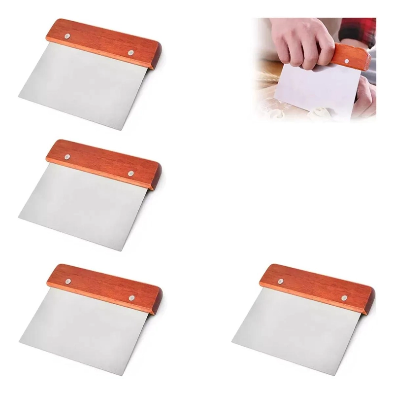 SET DE 4 ESPATULAS DE ACERO INOXIDABLE PARA REPOSTERIA Y MASA - 1