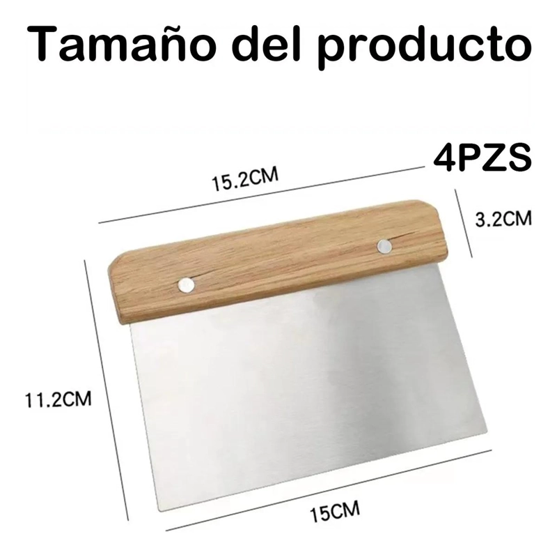 SET DE 4 ESPATULAS DE ACERO INOXIDABLE PARA REPOSTERIA Y MASA - 2