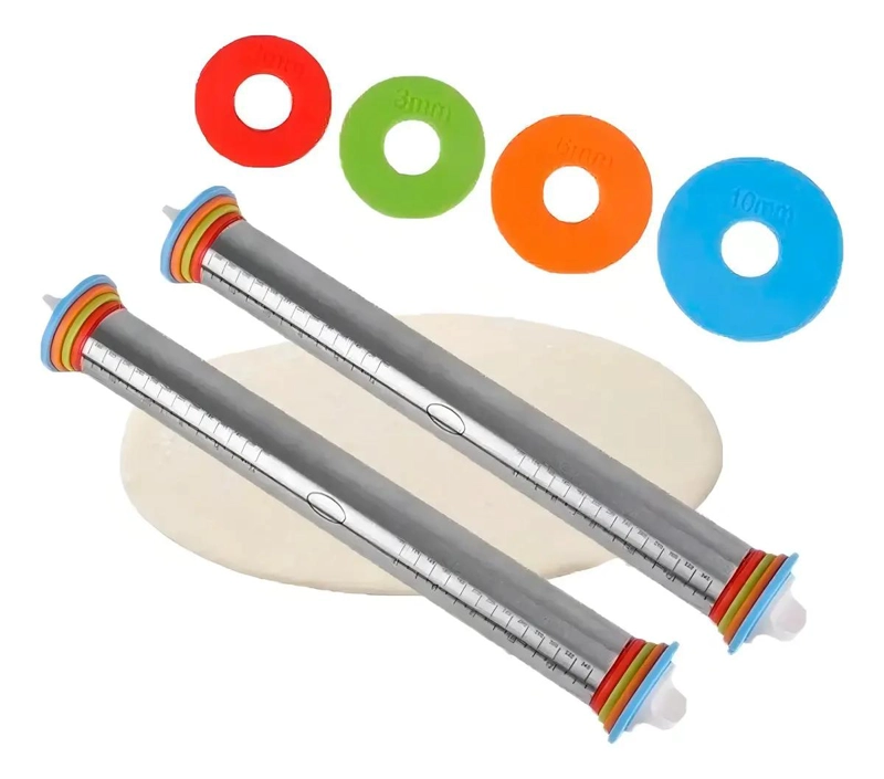 PACK DE 2 USLEROS AJUSTABLES DE ACERO INOXIDABLE PARA FONDANT DE 45 CM - 1
