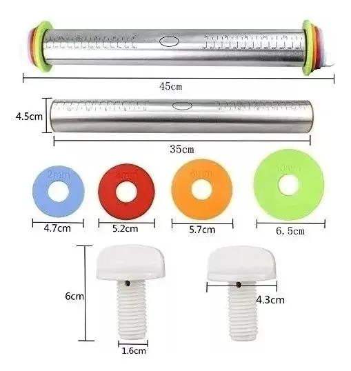 PACK DE 2 USLEROS AJUSTABLES DE ACERO INOXIDABLE PARA FONDANT DE 45 CM - 3