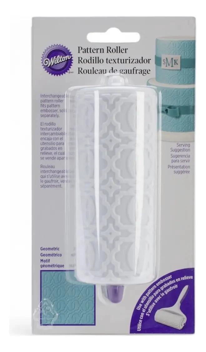 RODILLO TEXTURIZADOR CON DISEÑO GEOME TRICO PARA REPOSTERIA Y DECORACION - 1