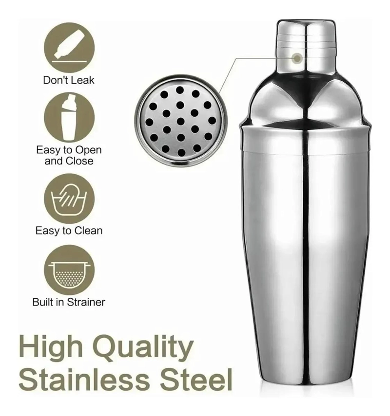 SET DE COCTELERIA DE 6 PIEZAS EN ACERO INOXIDABLE PARA BAR - 3