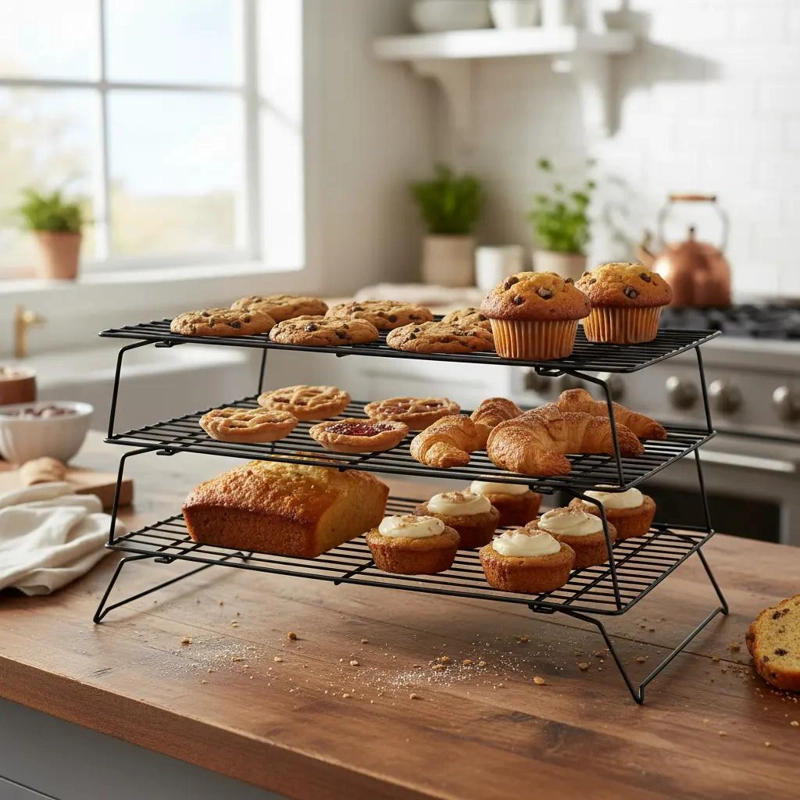 REJILLA PARA ENFRIAR CON 3 NIVELES IDEAL PARA GALLETAS Y TORTAS - 2