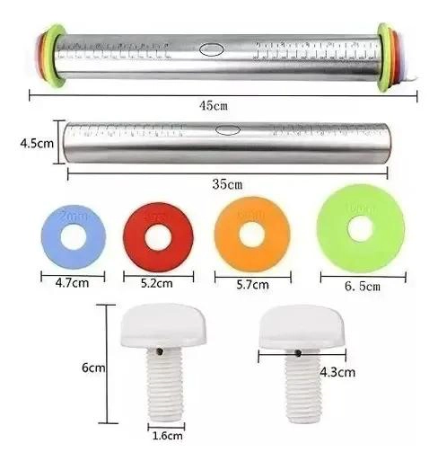RODILLO REGULABLE PARA FONDANT Y REPOSTERIA CON AJUSTE PARA PIZZAS Y GALLETAS - 2