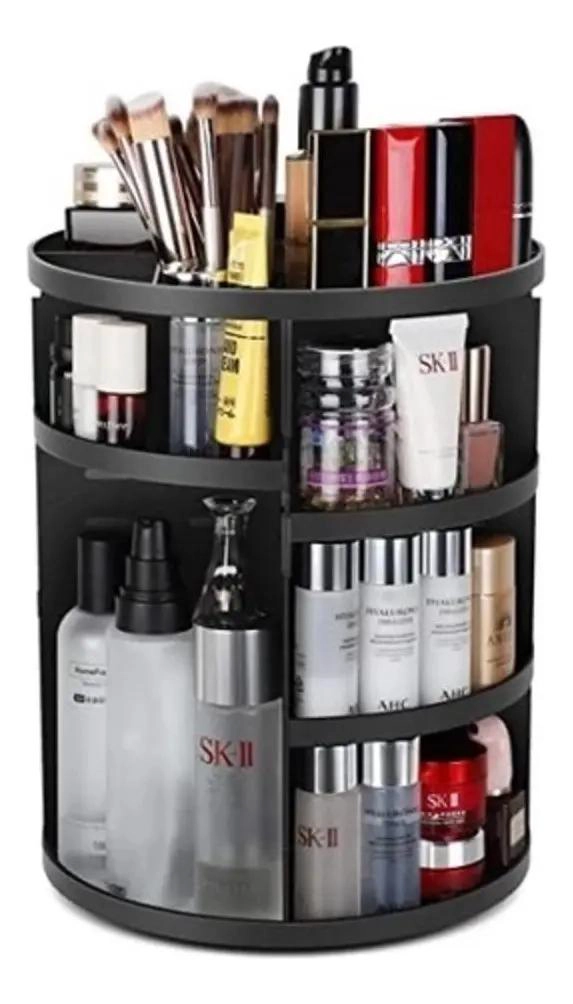 ORGANIZADOR GIRATORIO PARA MAQUILLAJE CON 4 COMPARTIMENTOS AMPLIOS - 1