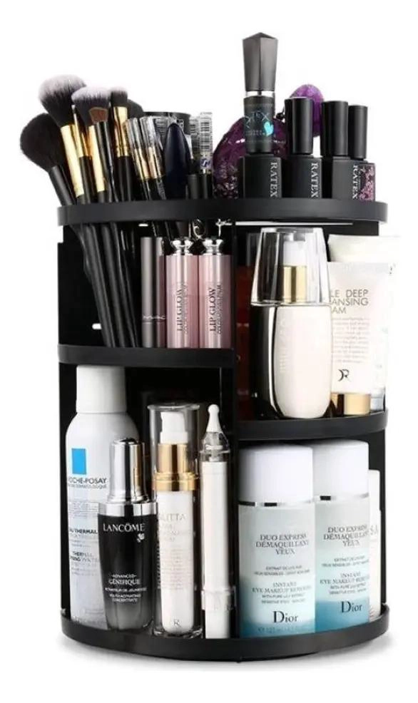 ORGANIZADOR GIRATORIO PARA MAQUILLAJE CON 4 COMPARTIMENTOS AMPLIOS - 2