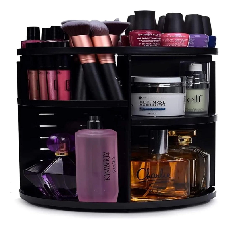 ORGANIZADOR GIRATORIO PARA MAQUILLAJE CON 4 COMPARTIMENTOS AMPLIOS - 3