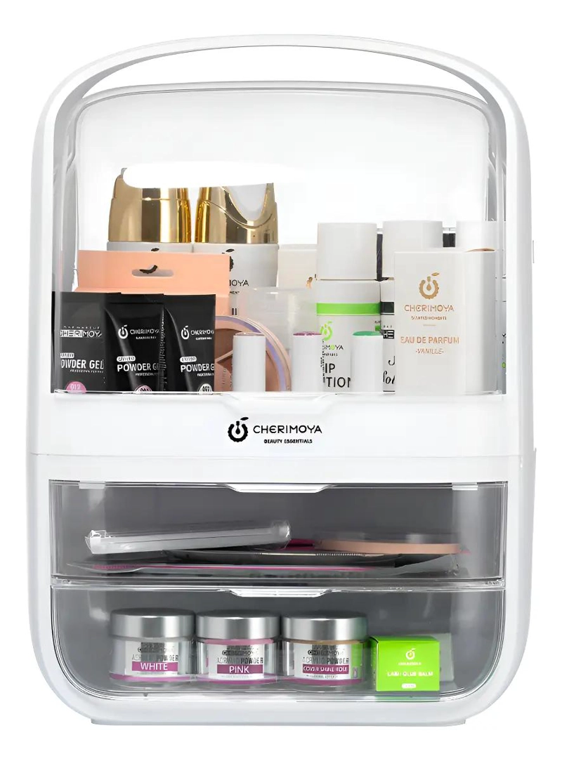 ORGANIZADOR DE COSME TICOS CON 3 CAJONES Y SEPARADORES AJUSTABLES - 1