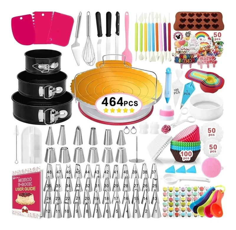 KIT COMPLETO DE UTENSILIOS PARA REPOSTERIA CON 464 PIEZAS VARIADAS - 2