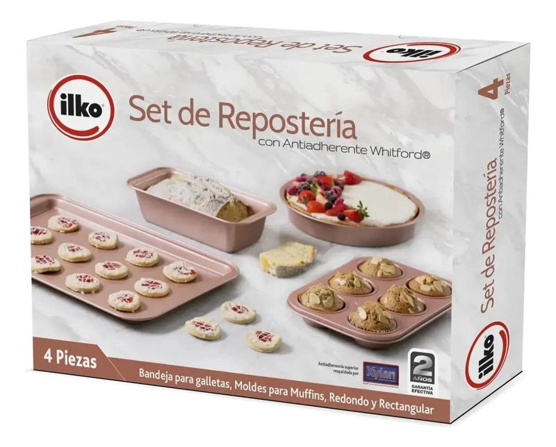 SET DE REPOSTERIA CON 4 PIEZAS ANTIADHERENTES DE ALTA CALIDAD - 1