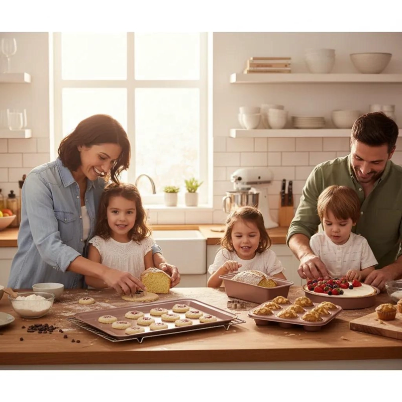 SET DE REPOSTERIA CON 4 PIEZAS ANTIADHERENTES DE ALTA CALIDAD - 3