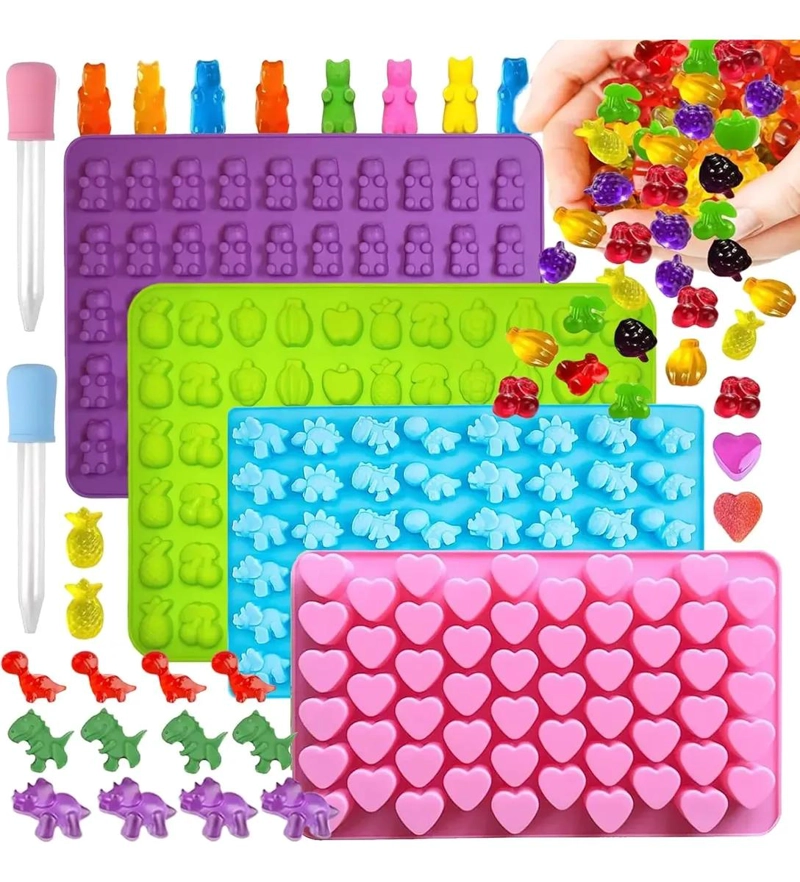 SET DE 4 MOLDES DE SILICONA ANTIADHERENTES PARA CARAMELOS Y CHOCOLATE - 1