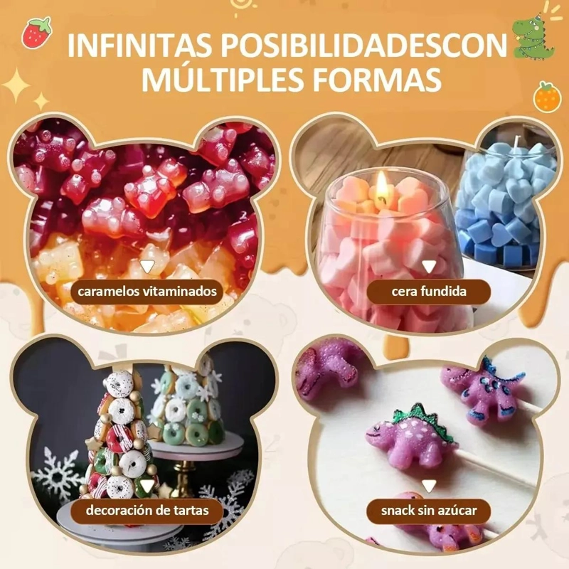 SET DE 4 MOLDES DE SILICONA ANTIADHERENTES PARA CARAMELOS Y CHOCOLATE - 3