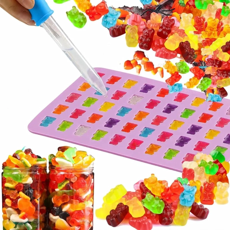 SET DE 4 MOLDES DE SILICONA ANTIADHERENTES PARA CARAMELOS Y CHOCOLATE - 4