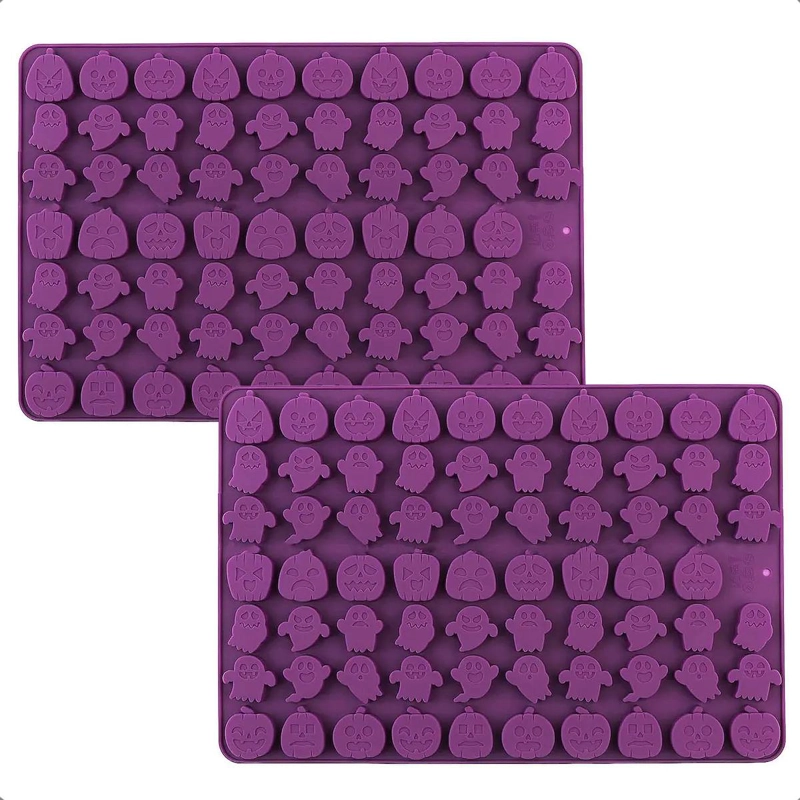 SET DE 2 MOLDES DE SILICONA PARA CHOCOLATE CON DISEÑO DE CALABAZA - 2