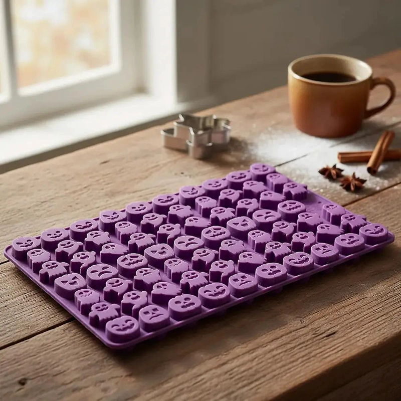 SET DE 2 MOLDES DE SILICONA PARA CHOCOLATE CON DISEÑO DE CALABAZA - 5