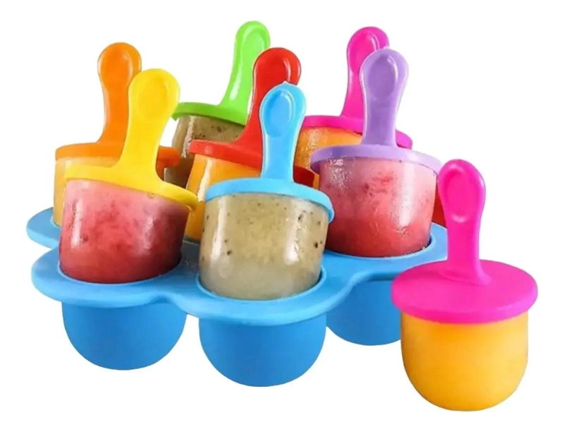 SET DE 7 MOLDES DE SILICONA PARA HELADOS Y PALETAS DE FRUTAS - 3