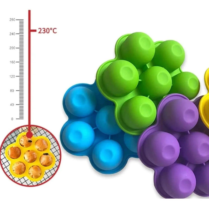 SET DE 7 MOLDES DE SILICONA PARA HELADOS Y PALETAS DE FRUTAS - 4