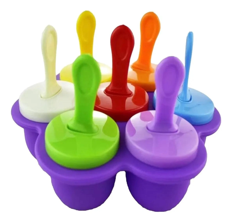 SET DE 7 MOLDES DE SILICONA PARA HELADOS Y PALETAS DE FRUTAS - 5