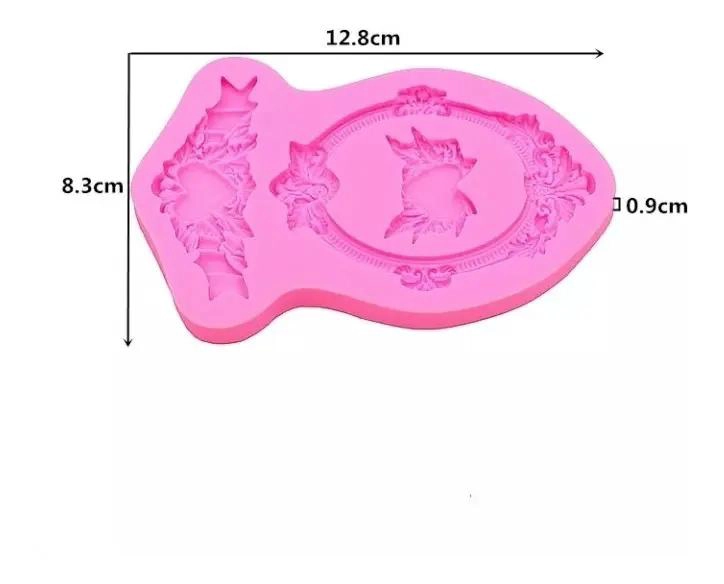 MOLDE DE SILICONA PARA FONDANT CON DISEÑO DE MARCO EN FORMA DE CORAZON - 2