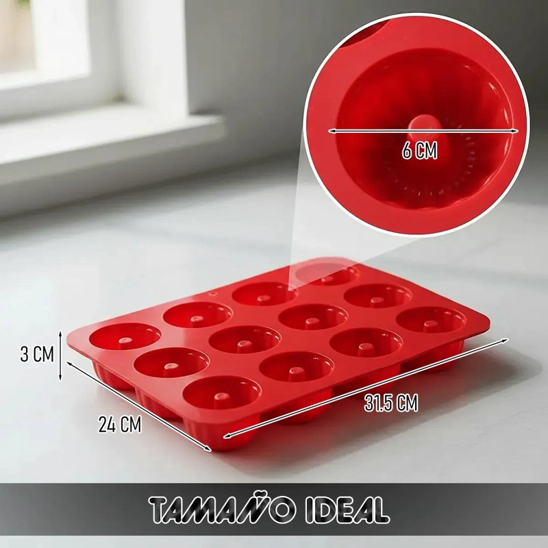 SET DE 2 MOLDES DE SILICONA PARA REPOSTERIA CON CAPACIDAD PARA 12 CUPCAKES CADA - 2