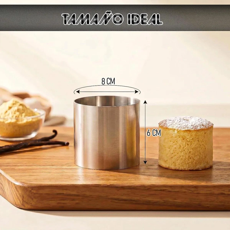 SET DE 4 MOLDES REDONDOS PARA MOUSSE Y PASTELES CON DISEÑO ANILLO - 2