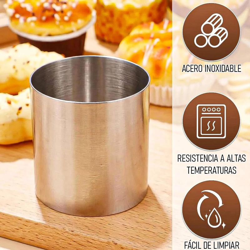 SET DE 4 MOLDES REDONDOS PARA MOUSSE Y PASTELES CON DISEÑO ANILLO - 3