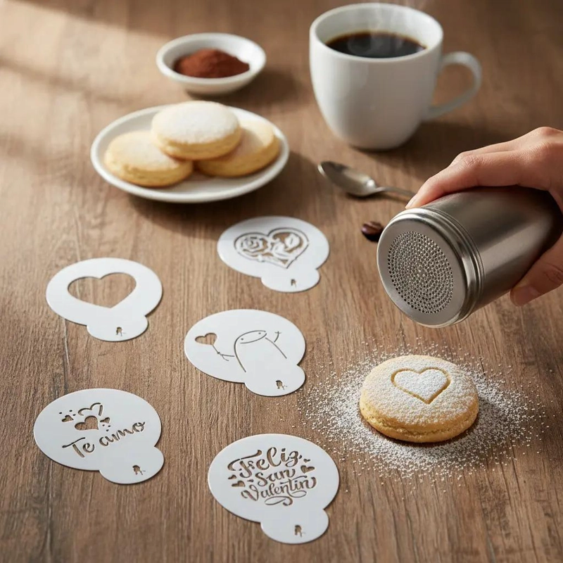SET DE STENCIL PARA REPOSTERIA CON DISEÑOS DE AMOR PARA ALFAJORES Y GALLETAS - 3