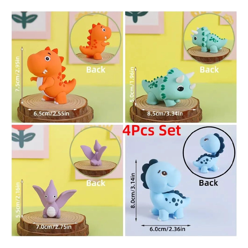 FIGURAS DECORATIVAS PARA TORTAS CON DISEÑO DE DINOSAURIOS - 2