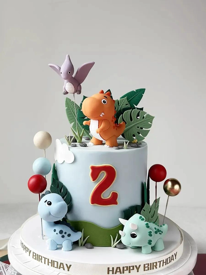 FIGURAS DECORATIVAS PARA TORTAS CON DISEÑO DE DINOSAURIOS - 3