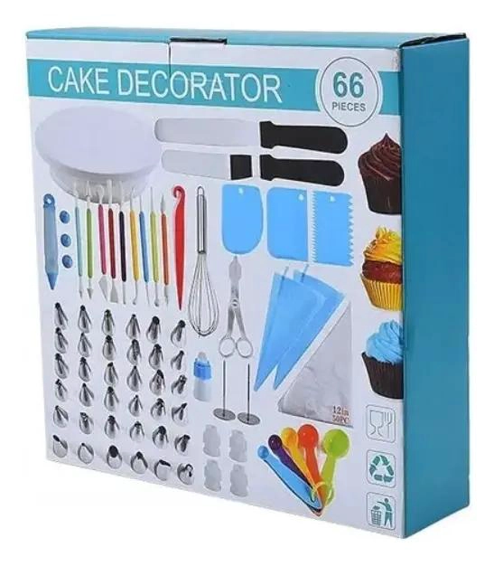 SET COMPLETO PARA REPOSTERIA CON PLATO GIRATORIO Y 66 PIEZAS DE DECORACION - 1