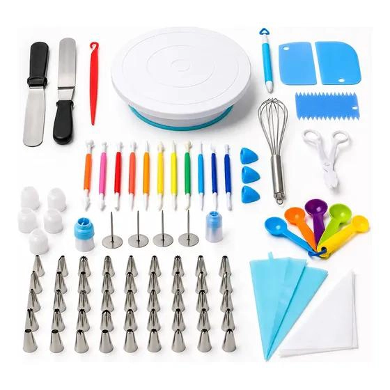 SET PROFESIONAL DE 60 PIEZAS PARA DECORAR PASTELES CON HERRAMIENTAS VARIADAS - 1