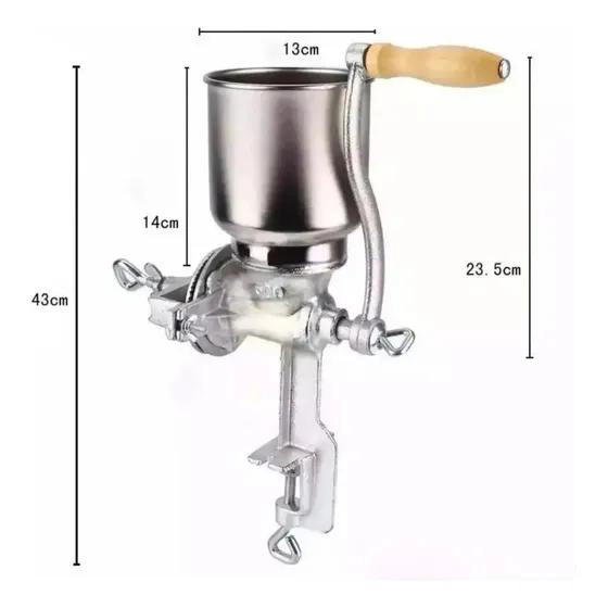MOLINO MANUAL METALICO PARA GRANOS COMO MAIZ, CAFE  Y ARROZ - 4