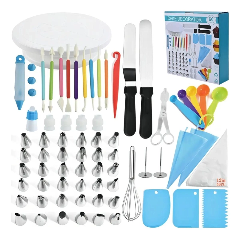 KIT COMPLETO DE REPOSTERIA CON PLATO GIRATORIO Y ACCESORIOS PARA DECORAR TORTAS - 2