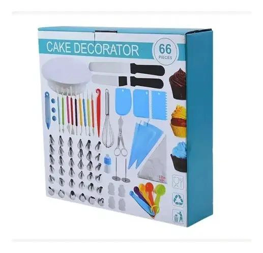 SET COMPLETO DE UTENSILIOS PARA PASTELERIA CON 66 PIEZAS Y BASE PARA TORTAS - 1
