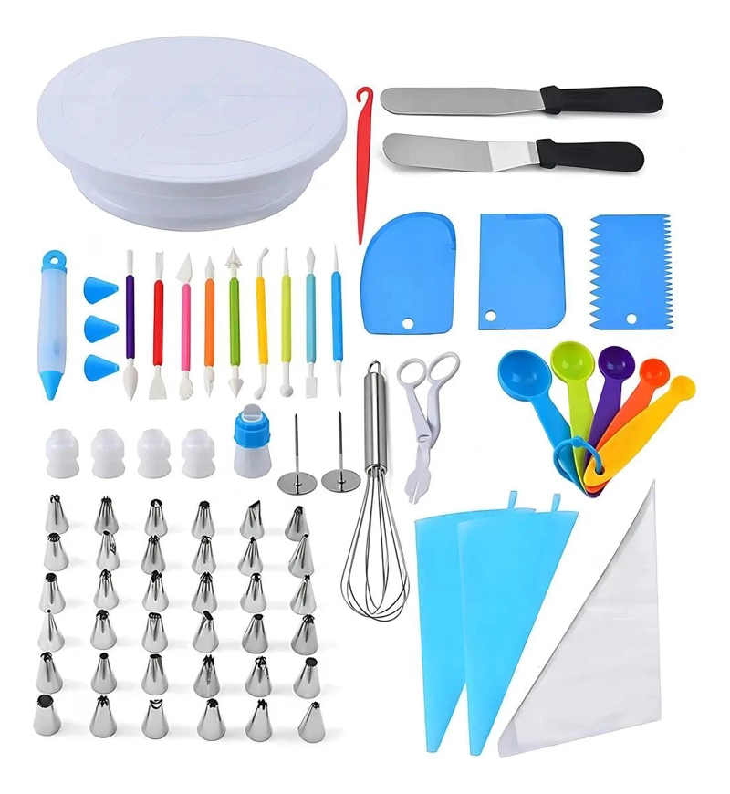 SET COMPLETO DE REPOSTERIA CON PLATO GIRATORIO Y 66 PIEZAS PARA DECORACION - 3