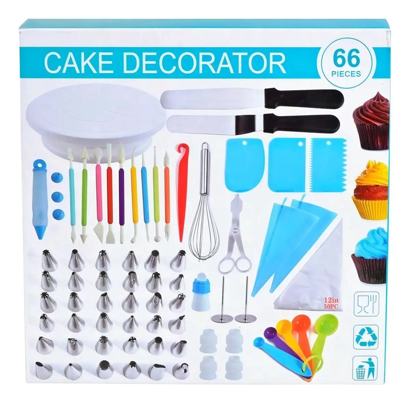 SET COMPLETO DE REPOSTERIA CON PLATO GIRATORIO Y 66 PIEZAS PARA DECORACION - 5