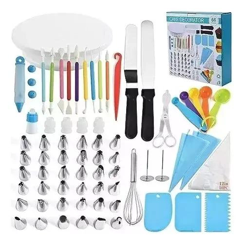 KIT COMPLETO DE DECORACION PARA PASTELES CON 66 PIEZAS VARIADAS - 1