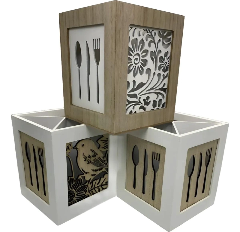 ORGANIZADOR DE UTENSILIOS PARA COCINA CON COMPARTIMENTOS PARA CUBIERTOS Y OTROS - 1
