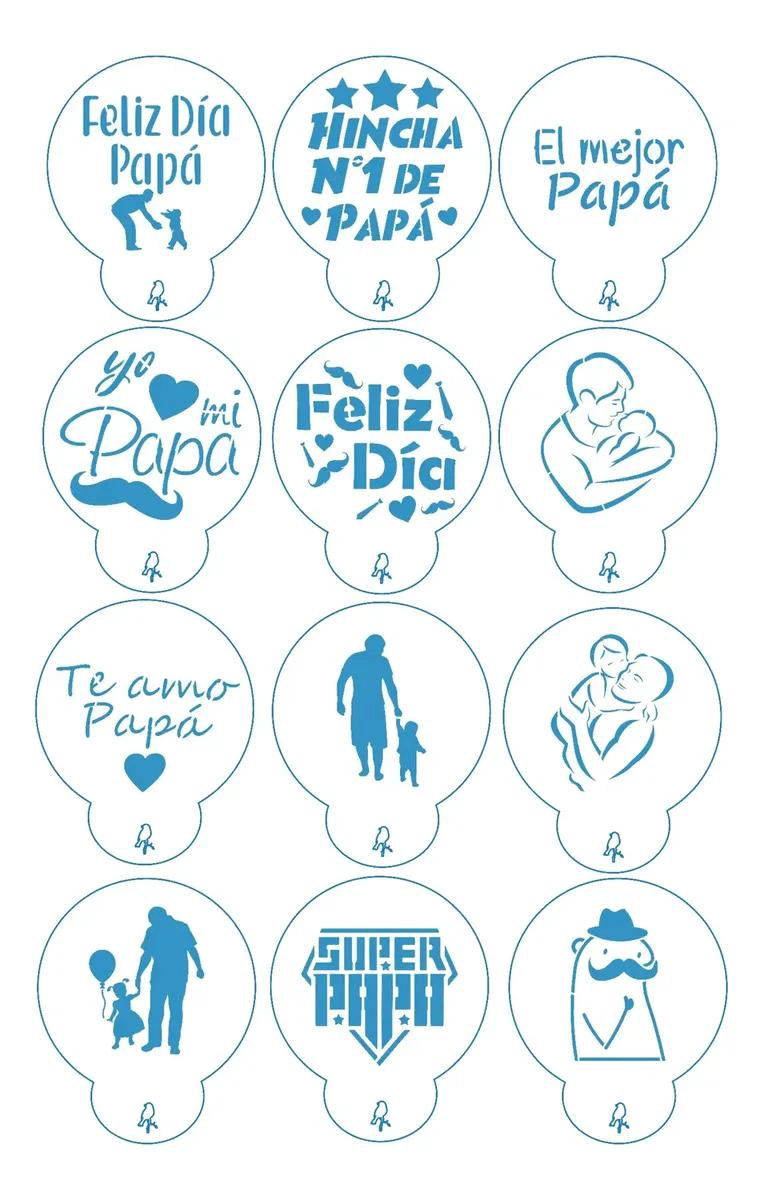 STENCIL PARA REPOSTERIA CON DISEÑO ESPECIAL PARA GALLETAS Y ALFAJORES DIA DEL   - 1