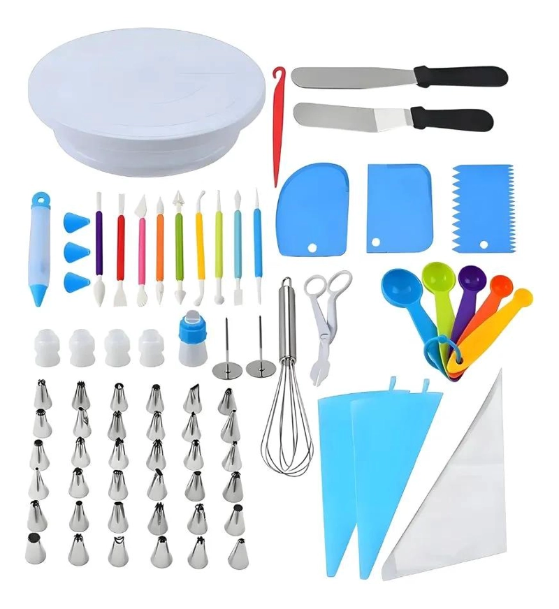SET COMPLETO DE 66 PIEZAS PARA DECORACION DE PASTELES CON BOQUILLAS VARIADAS - 1