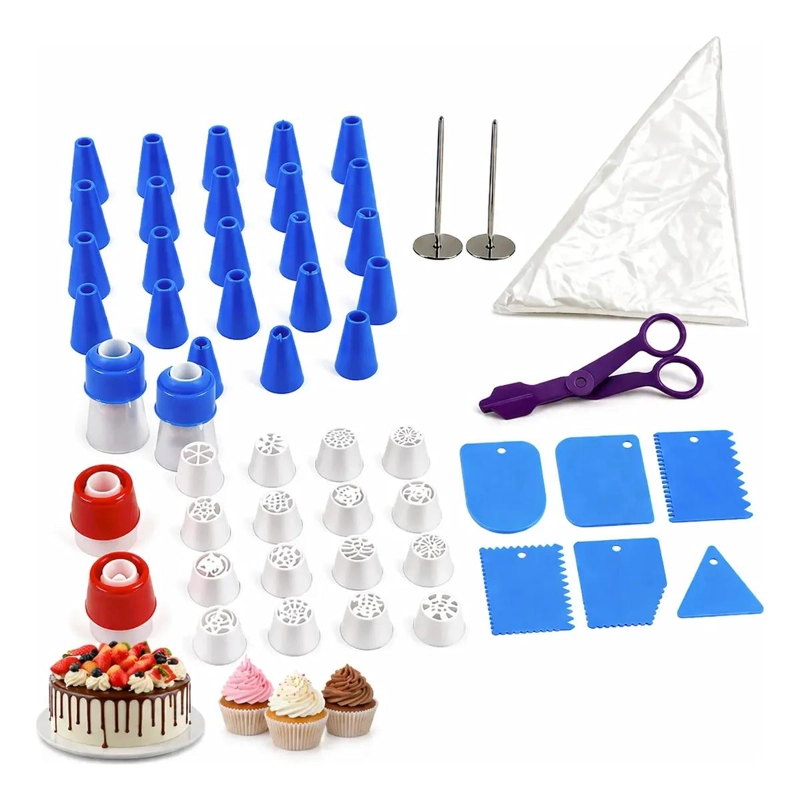 KIT COMPLETO DE REPOSTERIA CON 65 PIEZAS PARA DECORAR TORTAS Y CUPCAKES - 1