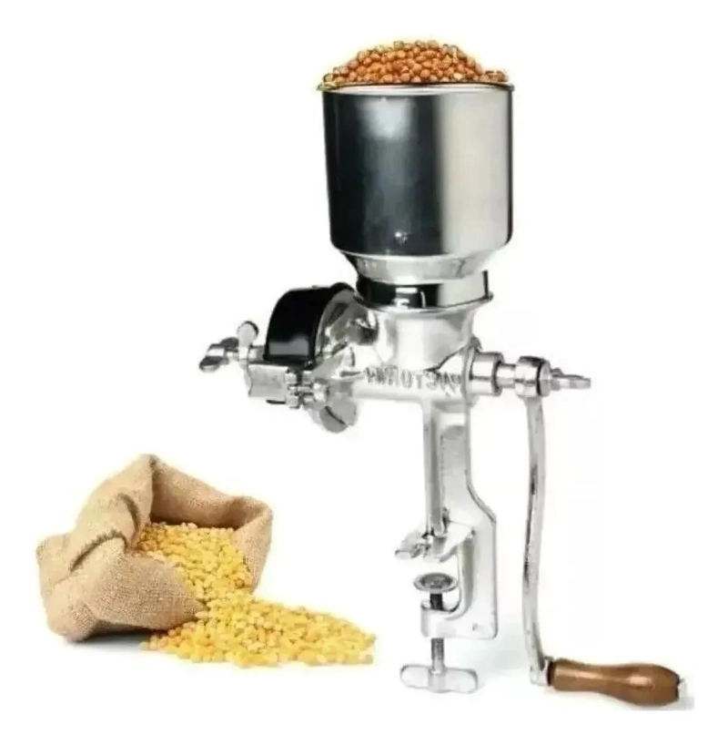 MOLINO MANUAL PARA GRANOS DE MAIZ Y CAFE  COLOR GRIS COMPACTO - 1