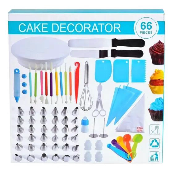 SET COMPLETO PARA REPOSTERIA CON PLATO GIRATORIO Y 66 PIEZAS DE DECORACION - 5