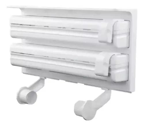 DISPENSADOR TRIPLE PARA PAPEL CON SISTEMA DE CORTE FACIL PARA COCINA - 2