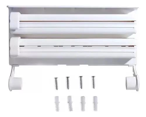 DISPENSADOR TRIPLE PARA PAPEL CON SISTEMA DE CORTE FACIL PARA COCINA - 3