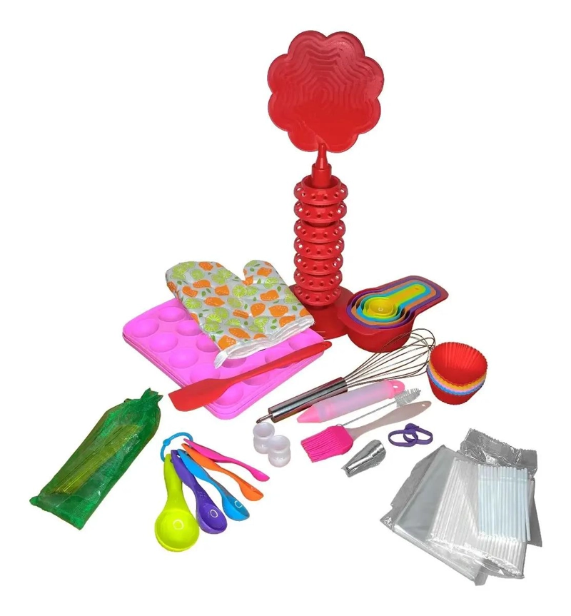 KIT COMPLETO PARA CAKE POP CON MOLDES, BOQUILLAS Y BANDEJA - 1