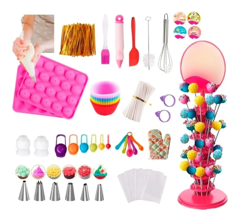 KIT COMPLETO PARA CAKE POP CON MOLDES, BOQUILLAS Y BANDEJA - 2