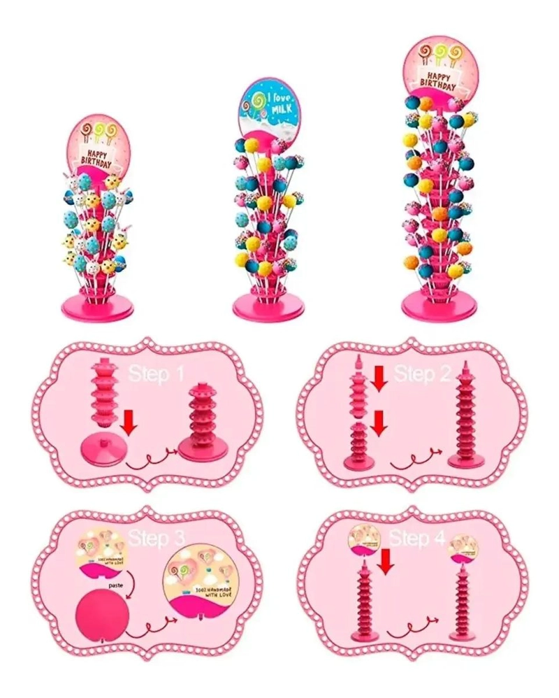 KIT COMPLETO PARA CAKE POP CON MOLDES, BOQUILLAS Y BANDEJA - 3