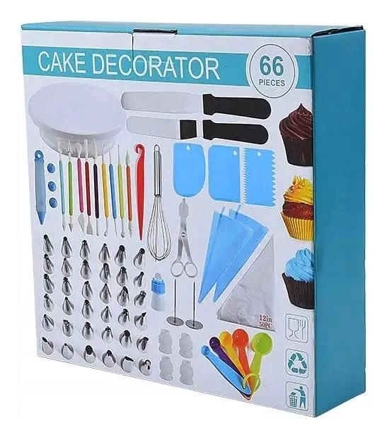 SET COMPLETO DE REPOSTERIA CON PLATO GIRATORIO Y 66 PIEZAS PARA DECORACION - 1